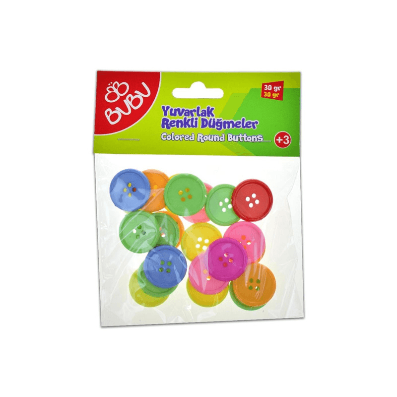BU-BU BN0006 YUVARLAK RENKLİ DÜĞMELER 30 GR (Best)