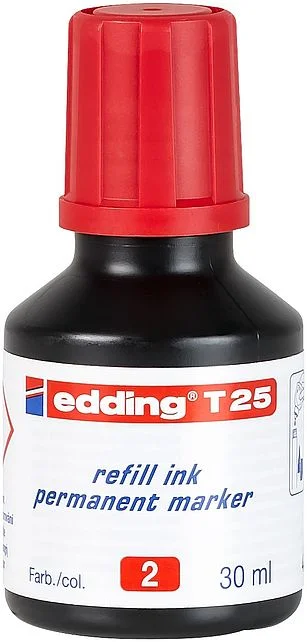 EDDİNG T25 KIRMIZI PERMANENT MÜREKKEP 25ML