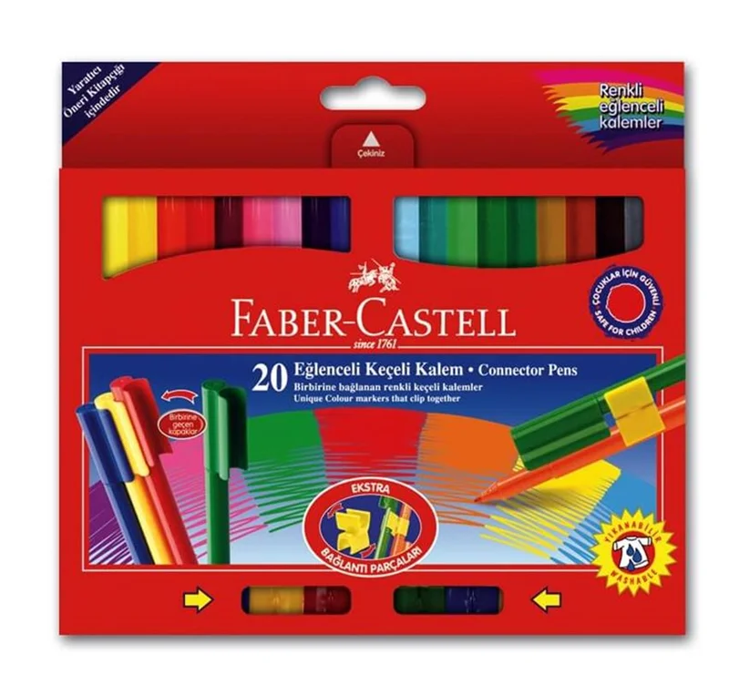FABER 20 RENK EĞLENCELİ KEÇELİ KALEM 68112000