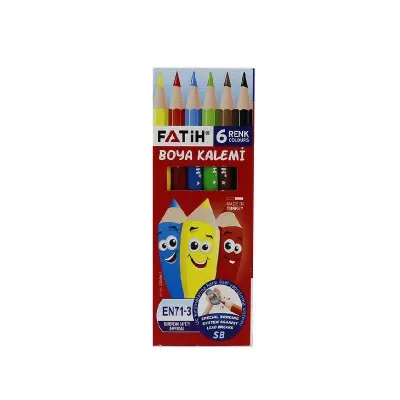 FATİH 6 RENK YARIM BOY KURU BOYA 33006 (Best)