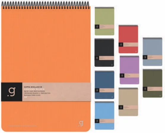 GIPTA CANVAS BLOCK 17x24 100 YP. SPİRALLİ SERT KAPAK ÇİZGİLİ BLOKNOT 6998