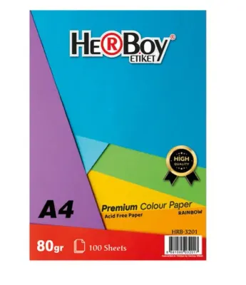 HERBOY A4 FOTOKOPİ KAĞIDI 10 RENK 100 LÜ KARIŞIK HRB-3201
