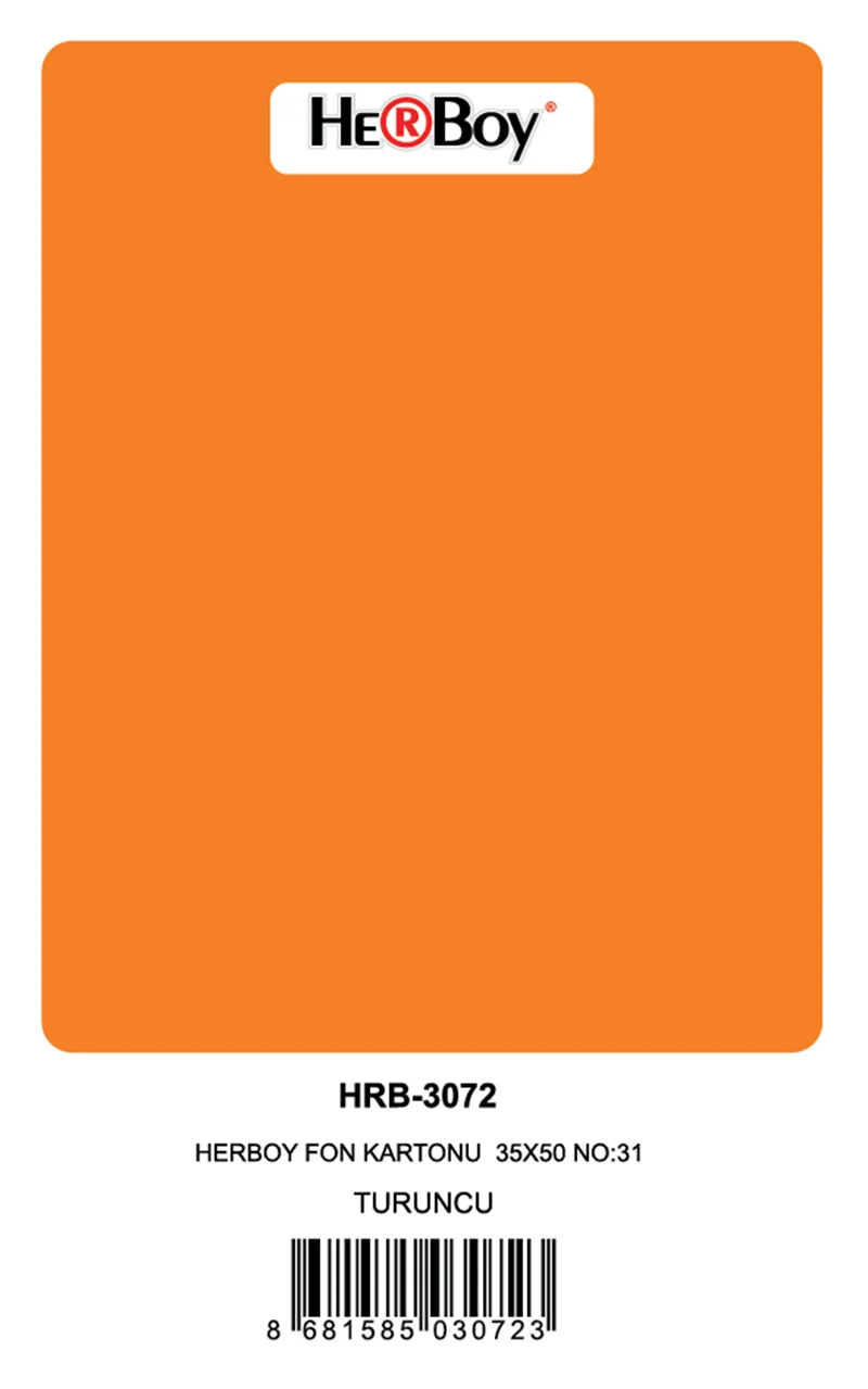 HERBOY FON KARTONU 35X50 NO:31 TURUNCU 100 LÜ HRB-3072