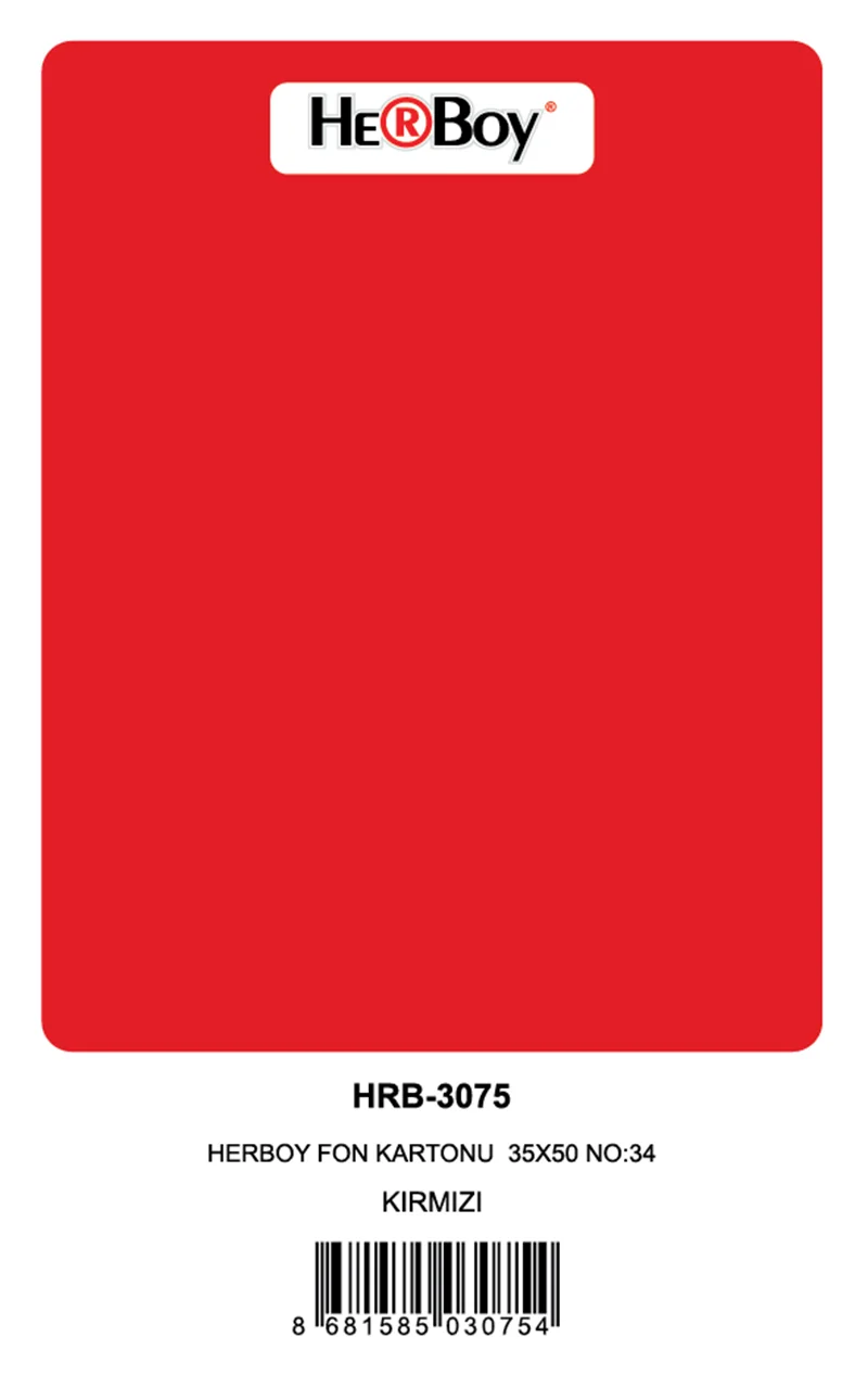 HERBOY FON KARTONU 35X50 NO:34 KIRMIZI 100 LÜ HRB-3075