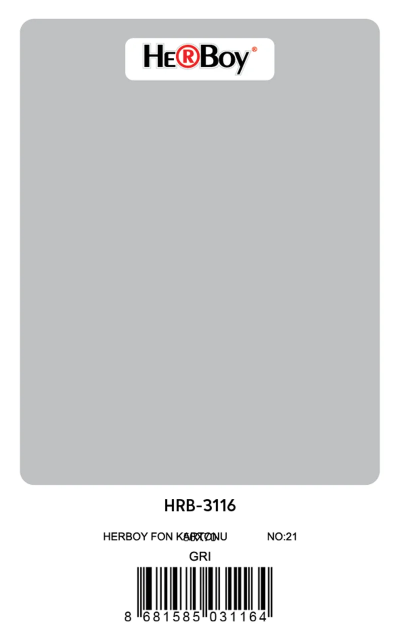 HERBOY FON KARTONU 50x70 GRİ NO:21 160 GR 100 LÜ HRB-3116