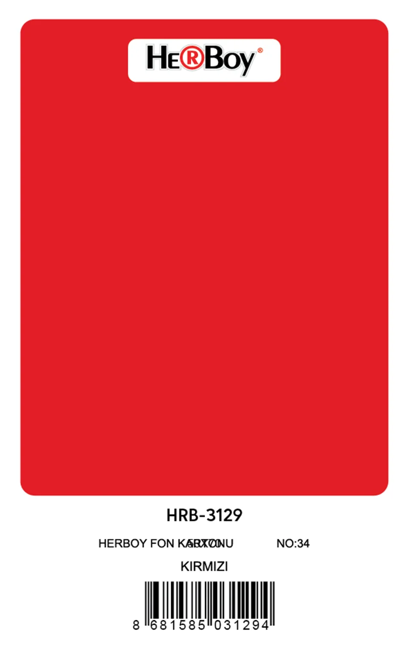 HERBOY FON KARTONU 50x70 KIRMIZI NO:34 160 GR 100 LÜ HRB-3129