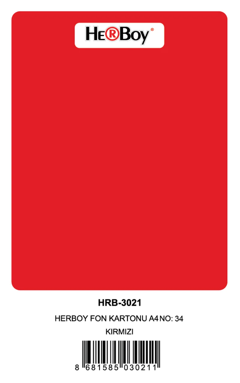 HERBOY FON KARTONU A4 KIRMIZI 160 GR NO:34 100 LÜ HRB-3021