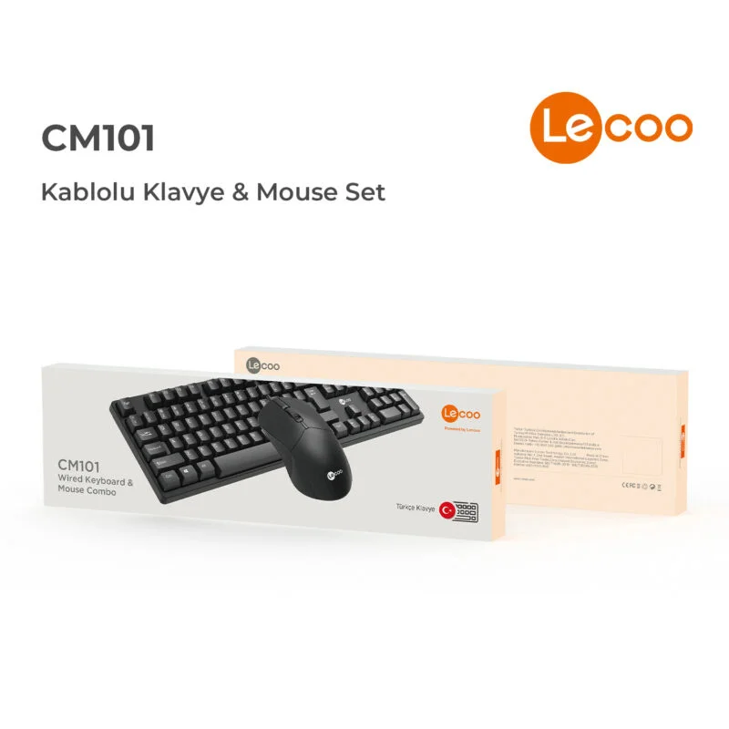 LECOO CM101 SİYAH KABLOLU KLAVYE &amp; MOUSE SET