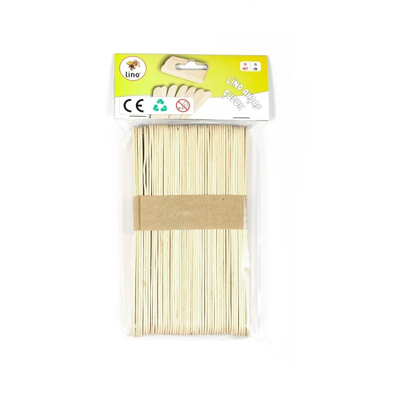 LINO RBZ-030 AHŞAP ÇUBUK NATUREL GENİŞ 15 CM 50 Lİ