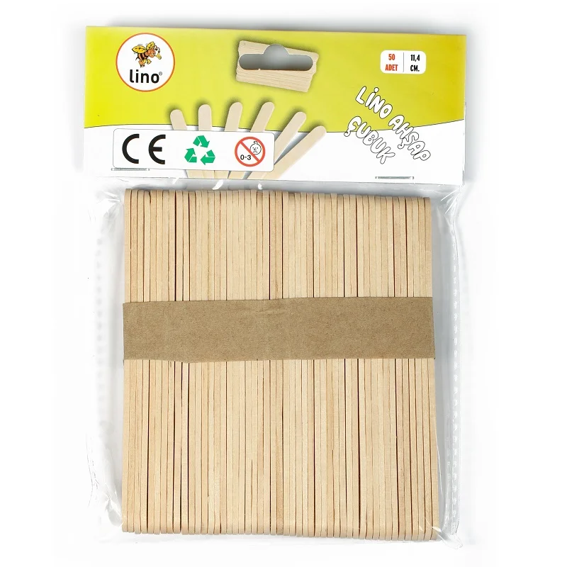 LINO RBZ-032 AHŞAP NATUREL ÇUBUK DAR 11 CM 50 Lİ