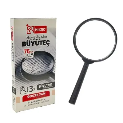 MİKRO MFG-7243-75 BÜYÜTEÇ 75MM GERÇEK CAM MAGNIFYING GLASS