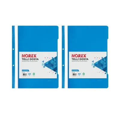 NOREX TELLİ DOSYA MAVİ 50 Lİ