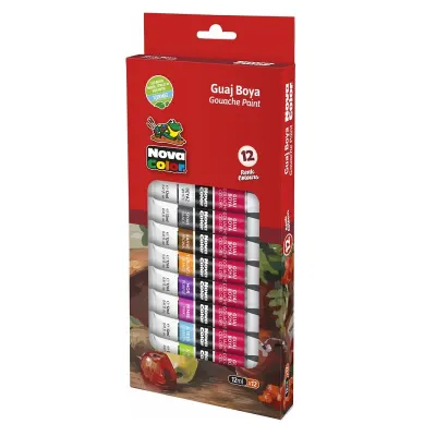 NOVA COLOR 12 RENK GUAJ BOYA TÜP  NC-781 (Best)