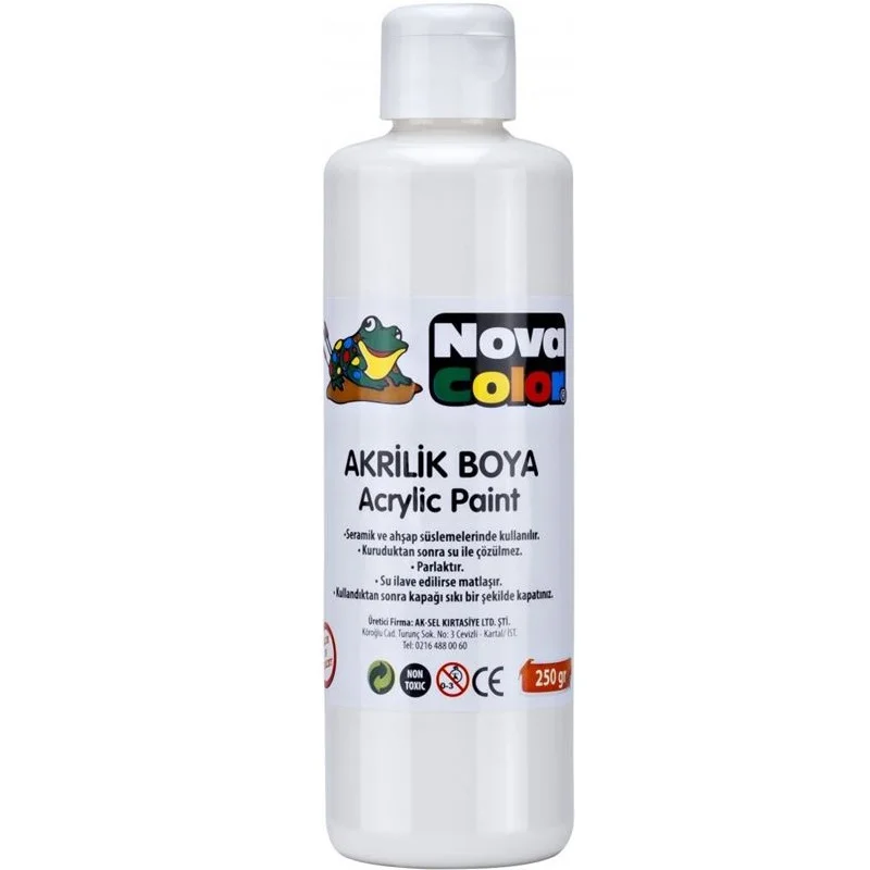 NOVA COLOR AKRİLİK BOYA BEYAZ ŞİŞE NC-173