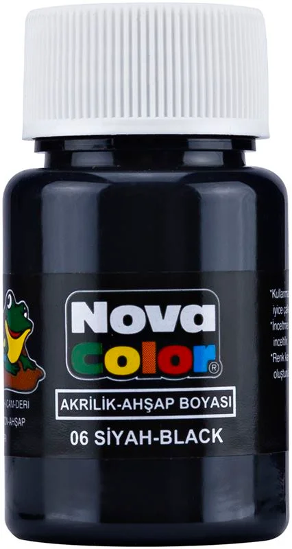 NOVA COLOR AKRİLİK BOYA SİYAH ŞİŞE NC-174