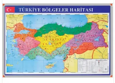 PANDA COĞRAFİ BÖLGE HARİTASI 70x100 ALM ÇERÇEVE