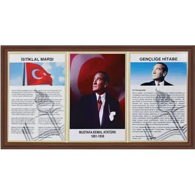 PANDA MİLLİ LEVHA 3'LÜ 45x90 AHŞAP ÇERÇEVE PAN424