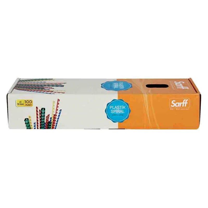 SARFF 16MM MAVİ PLASTİK SPİRAL KUTU - 100ADET