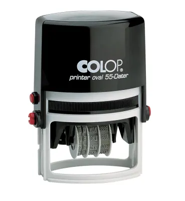 COLOP PRINTER OVAL 55 TARİH KAŞE SİYAH KASA MAVİ KEÇE - 33X55MM