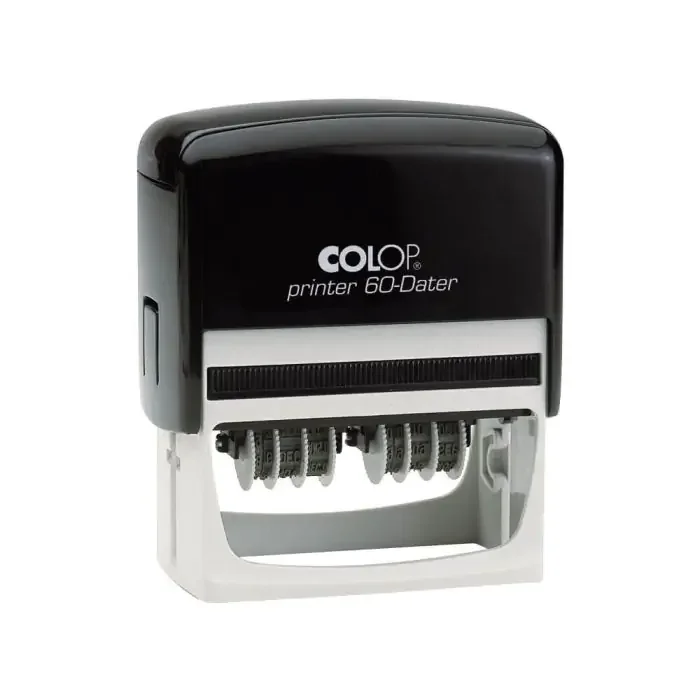 COLOP PRINTER 60 ÇİFT TARİH KAŞE(TR) SİYAH KASA SİYAH KEÇE - 37X76MM