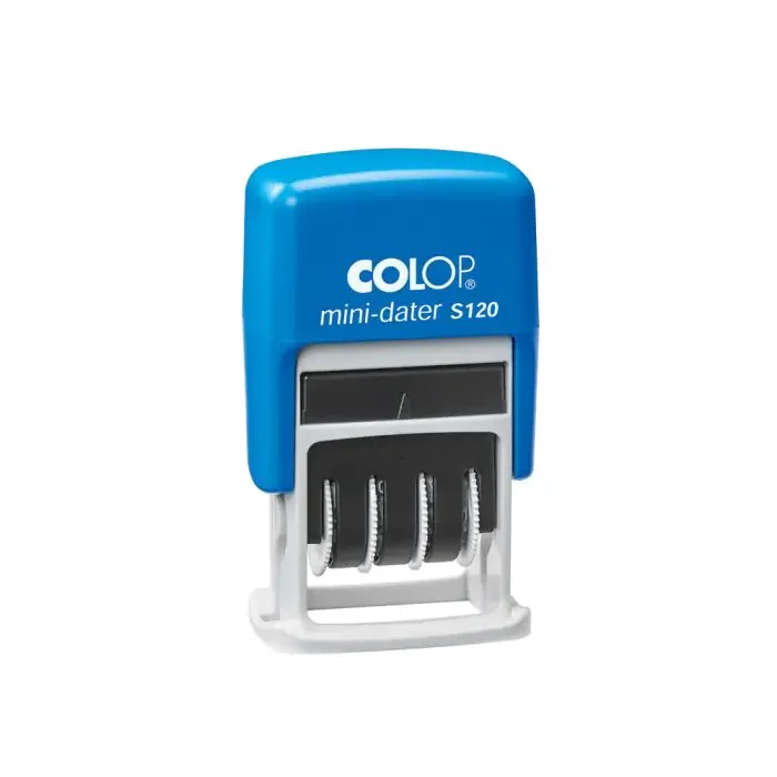 COLOP S120 MİNİ TARİH KAŞE(ENG) MAVİ KASA MAVİ KEÇE - 8X45MM