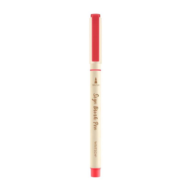 WRITECH W-827 FIRÇA TİP KEÇELİ KALEM AKÇAAĞAÇ - 12'Lİ KUTU