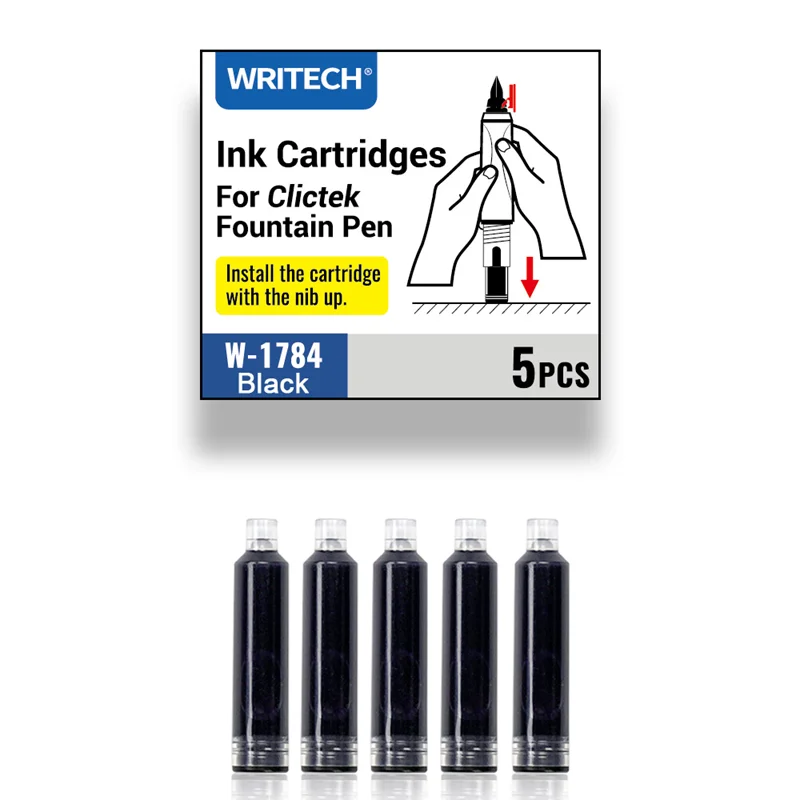 WRITECH W-1784 DOLMA KALEM MÜREKKEBİ SİYAH - 5’Lİ KUTU