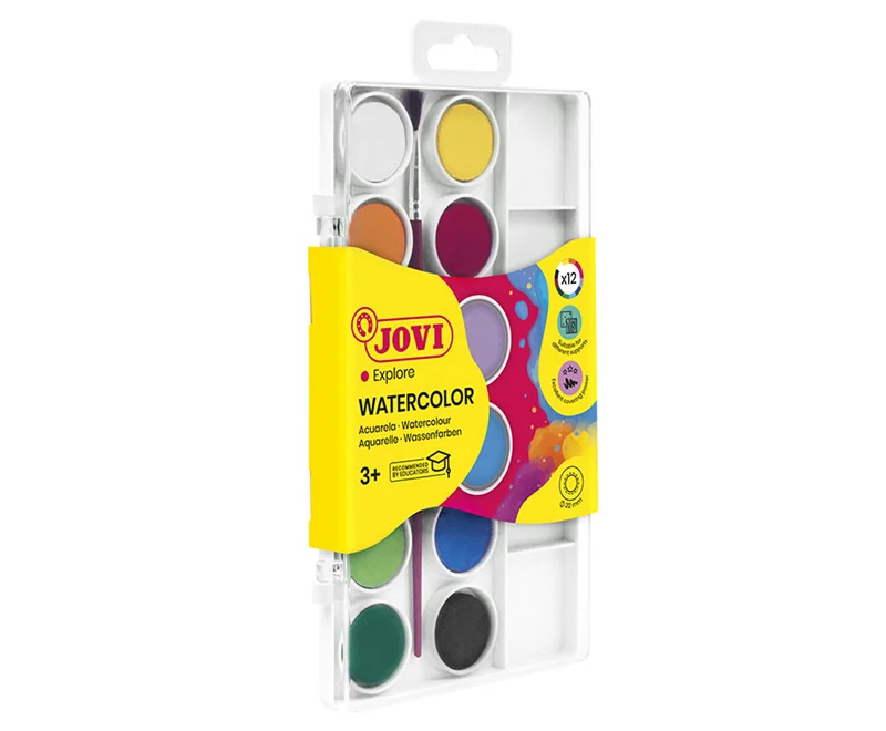 JOVI 800/12 22MM 12 RENK SULU BOYA + FIRÇA