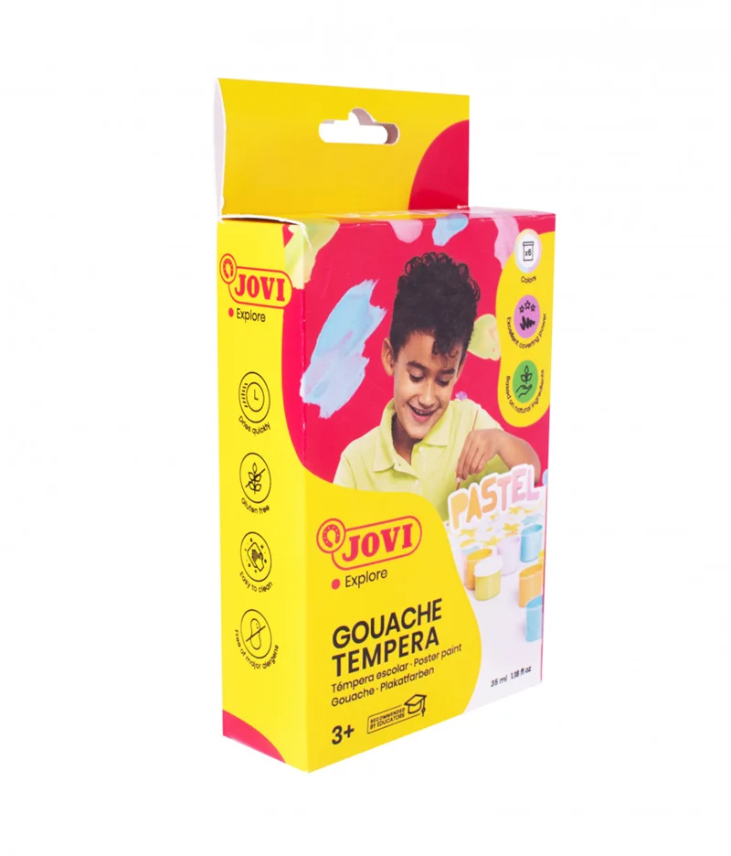 JOVI 507P GUAJ BOYA 35ML KAVANOZ + FIRÇA PASTEL RENKLER - 6'LI KUTU