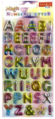 TANEX STICKER MAGIC NUMBER-LETTER - 4 PUFFY 5 ADET TNX-5061