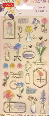 TANEX STICKER FLORAL FANTASİA-3 PUFFY 5 ADET TNX-5026
