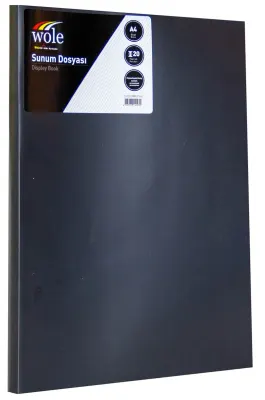 ÖNDER SUNUM DOSYASI A4 WOLE 20 Lİ SİYAH 1402-3