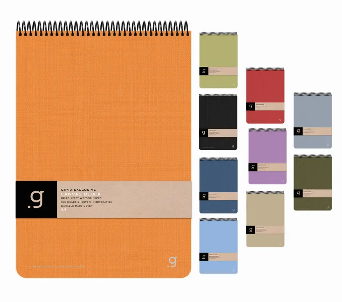 GIPTA DEFTER CANVAS BLOCK 17x24 SPİRALLİ SERT KAPAK 100 YP. KARELİ 6999