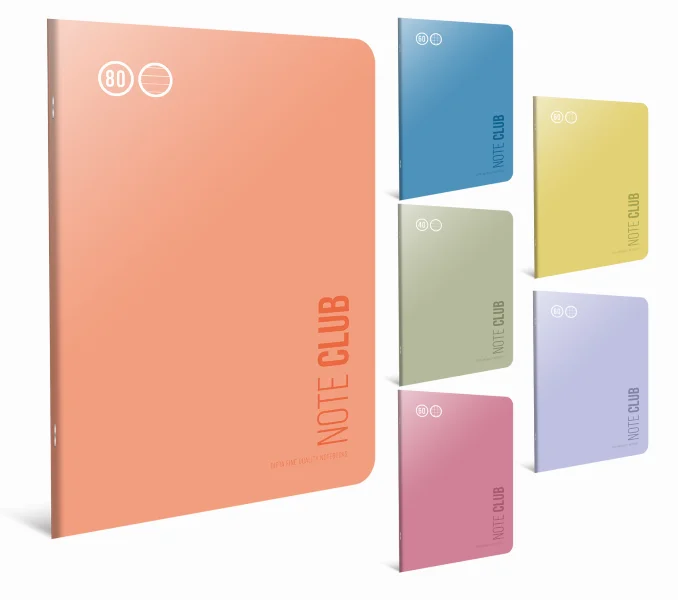GIPTA DEFTER NOTECLUB A4 TEL DİKİŞ PP KAPAK 80 YP. KARELİ 7161