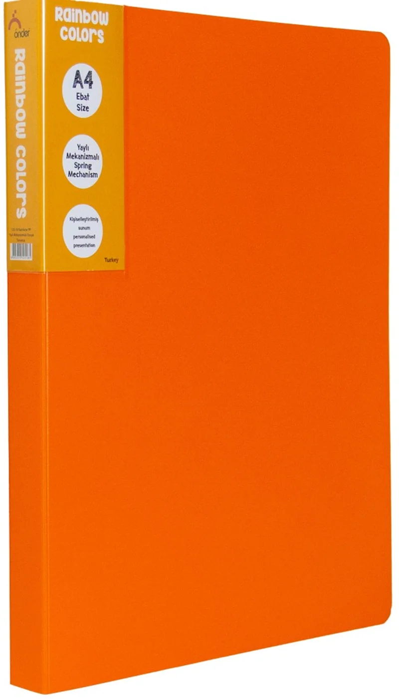 ÖNDER YAYLI DOSYA PP RAINBOW COLORS TURUNCU 125-18