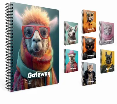 GIPTA DEFTER GATEWAY 17x24 SPİRALLİ PP KAPAK 80 YP. KARELİ 7196