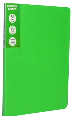 ÖNDER SUNUM DOSYASI PP A4 RAINBOW COLORS 20 Lİ YEŞİL 126-19