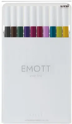 UNİ FINELINER KALEM EMOTT SET PEM-SY/10C.03 0.4 K.SAKİN RENKLER 10 LU