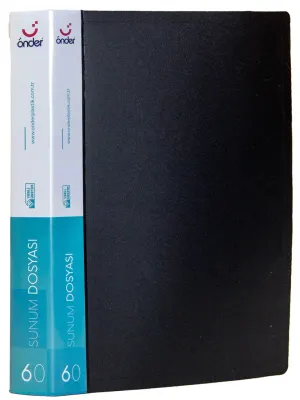 ÖNDER SUNUM DOSYASI PP A4 60 LI SİYAH 1060-3