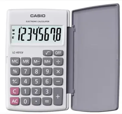 PASİF CASIO HESAP MAKİNESİ CEP TİPİ LC-401LV-WE