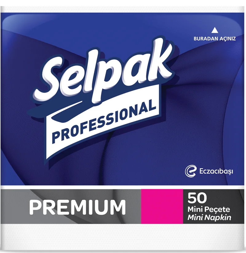 SELPAK PEÇETE MİNİ PREMIUM 24x24 CM 50 Lİ 2.28 KG (KOLİ=50 Lİ x 24 PK) 9681104