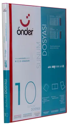 ÖNDER SUNUM DOSYASI PP A4 ÖNCEPLİ 10 LU KIRMIZI 1210-2