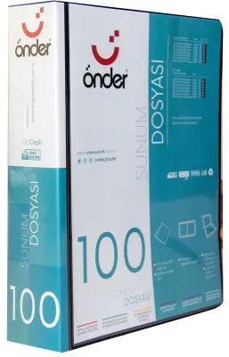 ÖNDER SUNUM DOSYASI PP A4 ÖNCEPLİ 100 LÜ SİYAH 1300-3