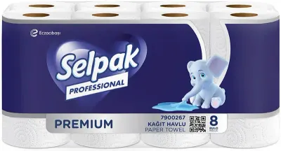SELPAK HAVLU PREMIUM 21.8 CM 8 Lİ 2.91 KG (KOLİ=8 Lİ x 3 PK) 7900267