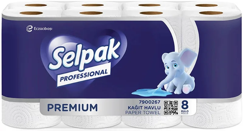 SELPAK HAVLU PREMIUM 21.8 CM 8 Lİ 2.91 KG (KOLİ=8 Lİ x 3 PK) 7900267