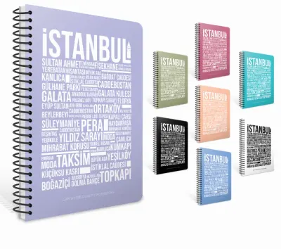 GIPTA DEFTER İSTANBUL A4 SPİRALLİ KARTON KAPAK 80 YP. KARELİ 7262
