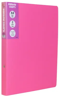 ÖNDER HALKALI DOSYA 2 HALKA PP RAINBOW COLORS PEMBE 123-23