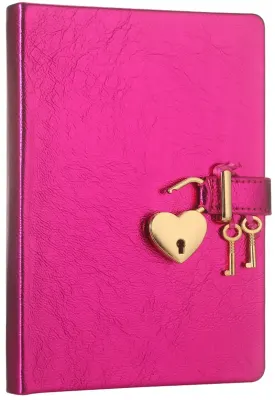 PASİF VJ DEFTER HUSH HUSH KİLİTLİ METALİK KUTULU 13x18 Cm. 80 Gr. 160 YP. ÇİZGİLİ METALİK LİLA 1027