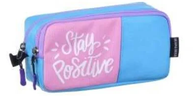 PASİF B&D KALEM ÇANTASI ÇİFT GÖZLÜ STAY POSITIVE TURKUAZ BD-KCS198