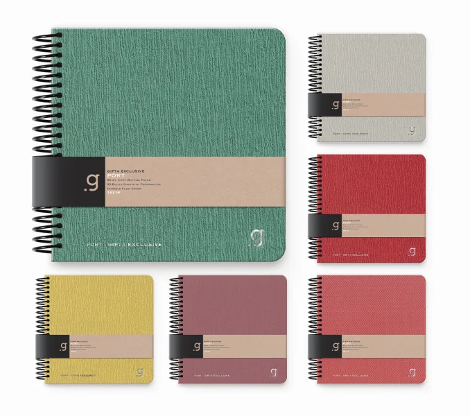 GIPTA DEFTER PORT 16x16 SPİRALLİ FLEXI SERT KAPAK 80 YP. ÇİZGİLİ 7043